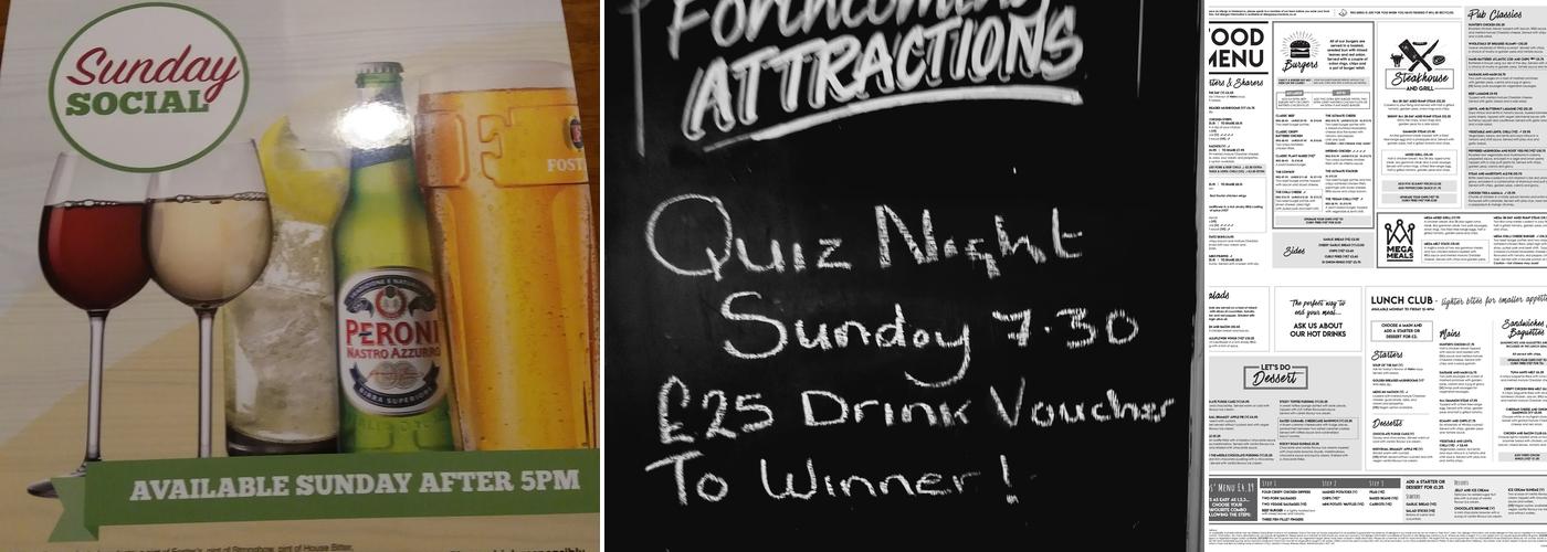 Old Thatched Inn Menu