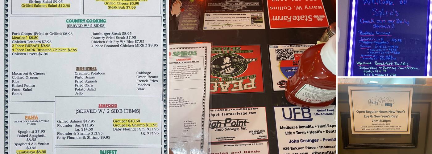 Spiros Family Restaurant Menu