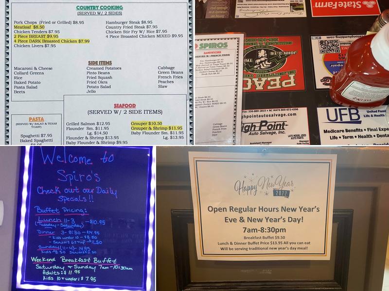 Spiros Family Restaurant Menu