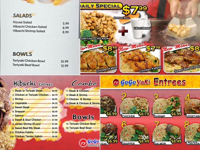 GogoYaki Japanese Grill Menu