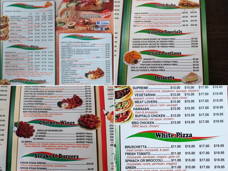 Giuseppe's Pizza Menu
