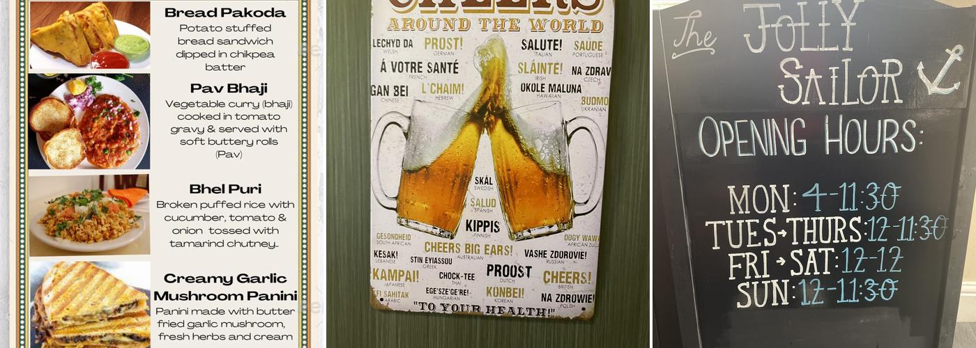 The Jolly Sailor Menu