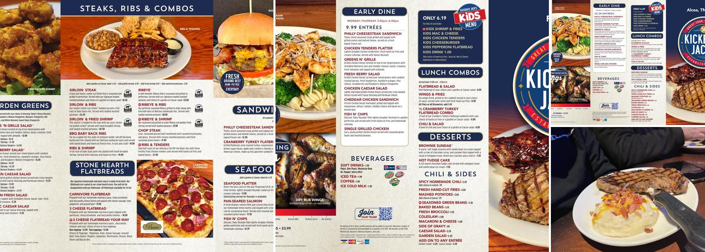 Kickback Jack's Menu