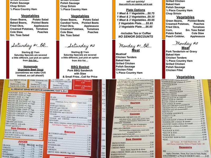 Golden Waffle Menu