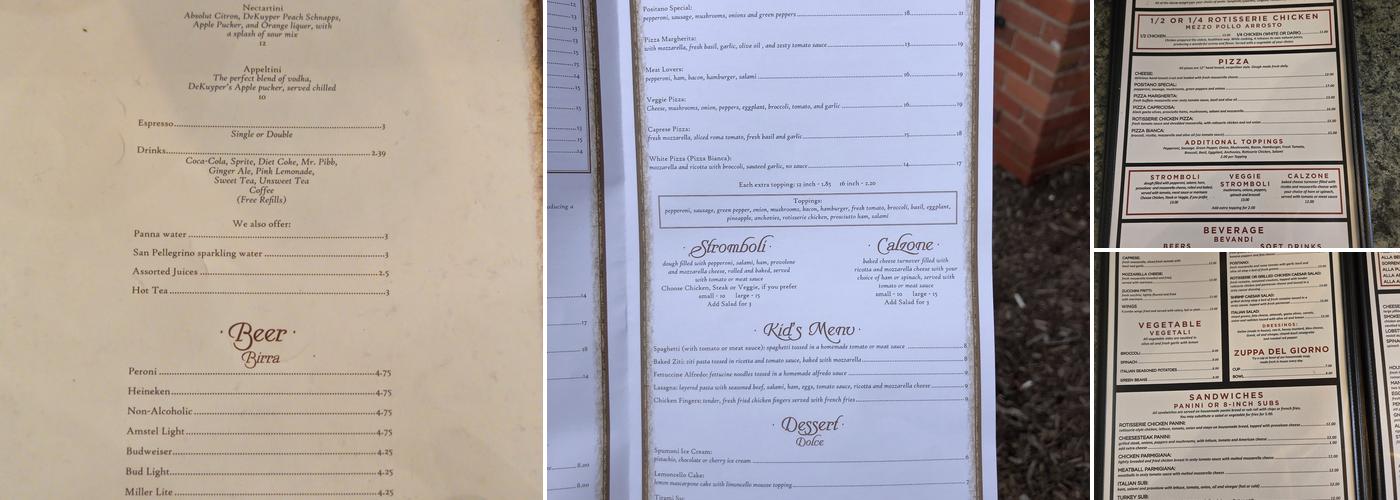 POSITANO Menu