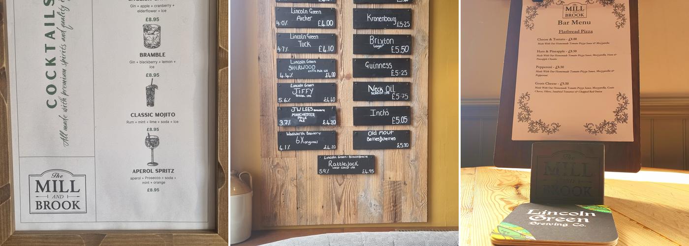 The Mill & Brook Menu