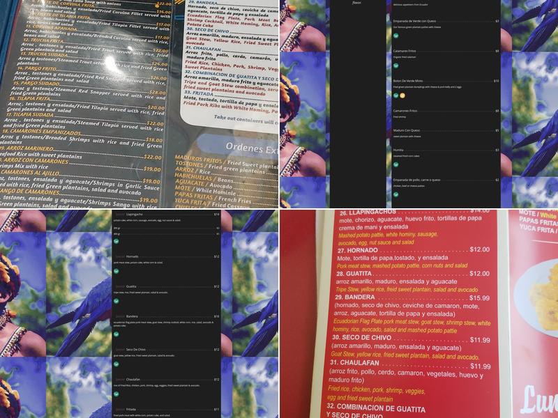 Ecuadorian Food Menu