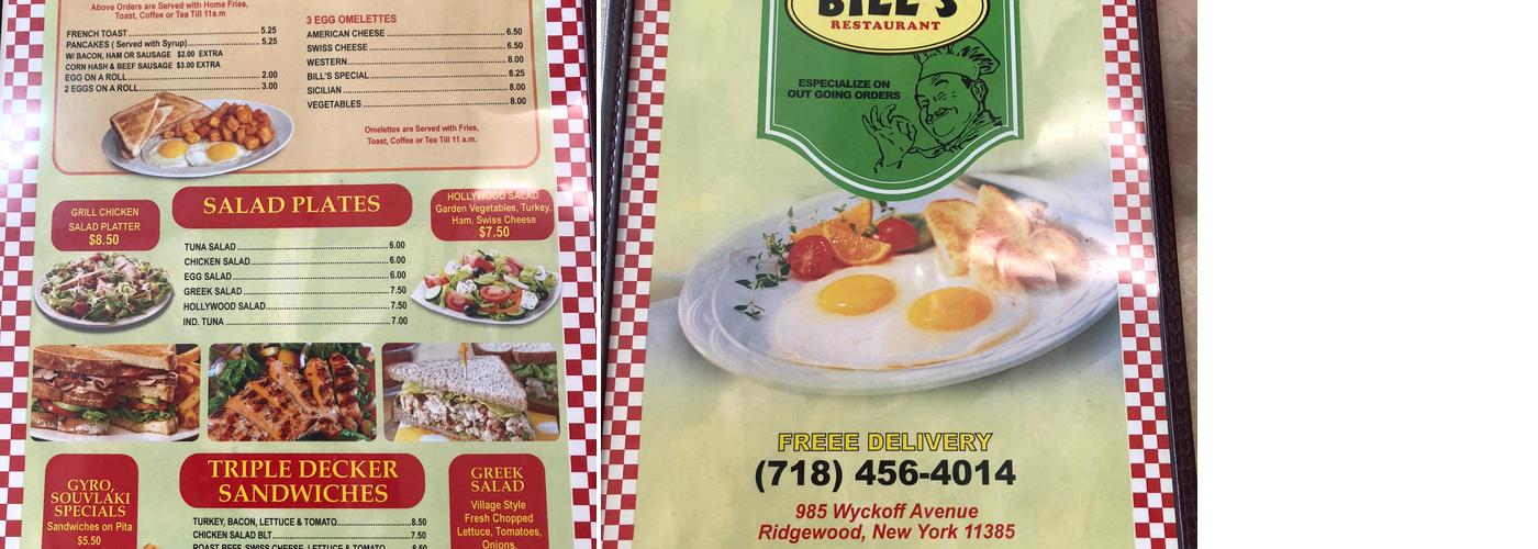 Bill's Menu