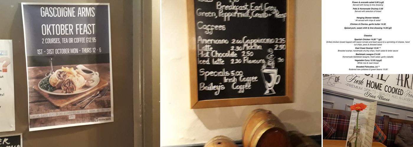 Gascoigne Arms Menu