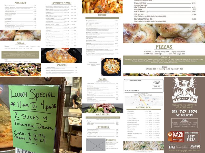 Stumpy's Pizzeria Menu