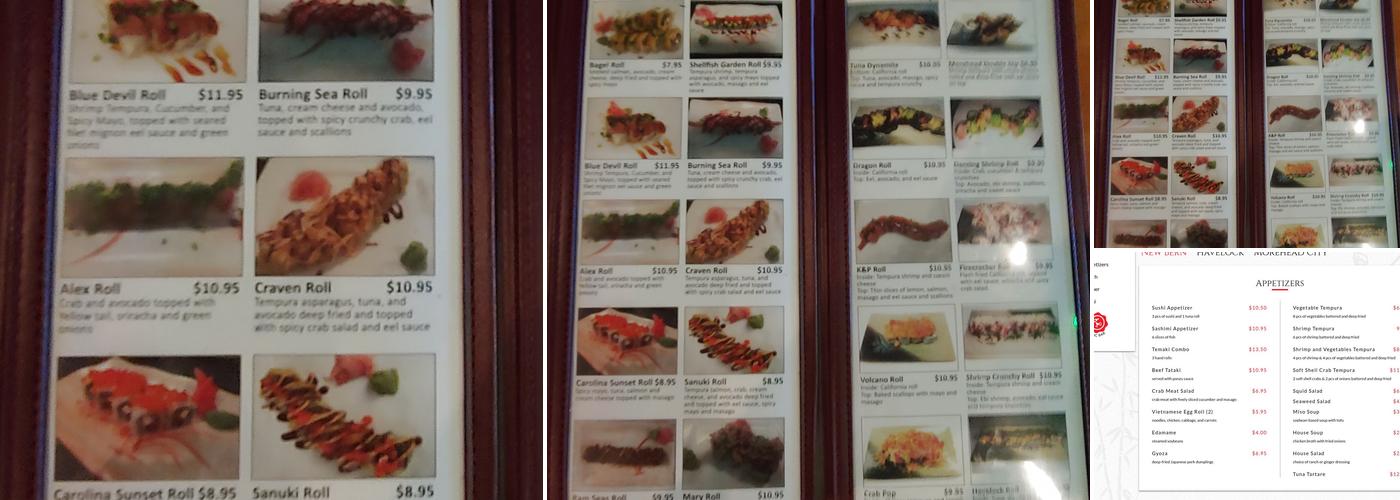 Musashi Japanese Steak Menu