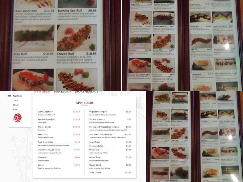 Musashi Japanese Steak Menu