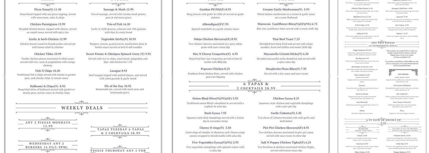 21 The High Street Tadcaster Menu