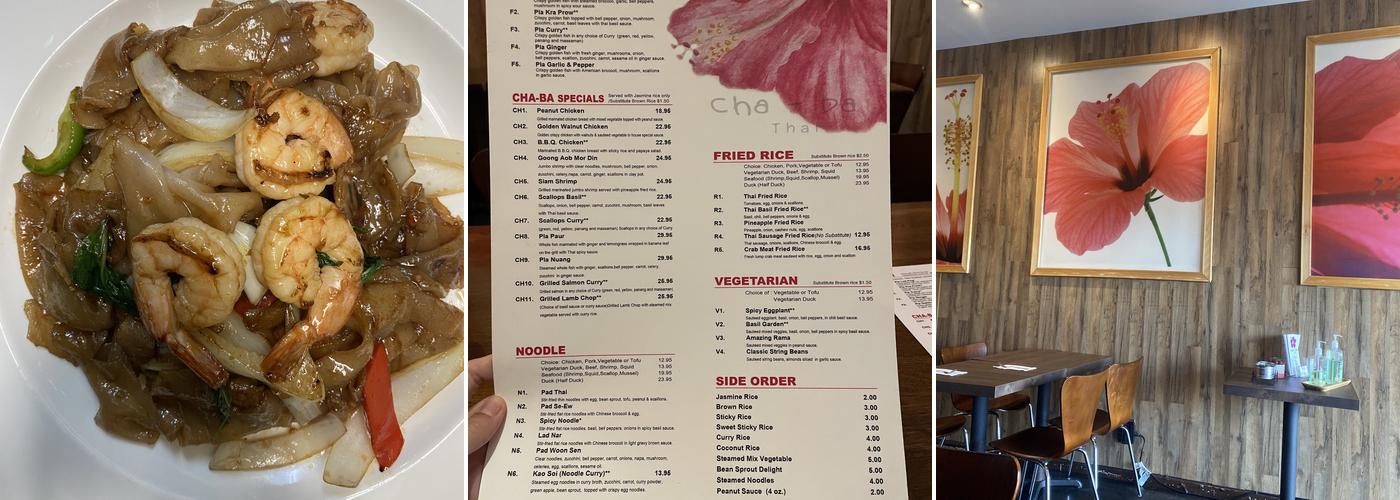 cha-ba thai Menu