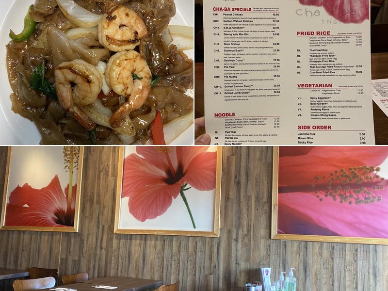 cha-ba thai Menu