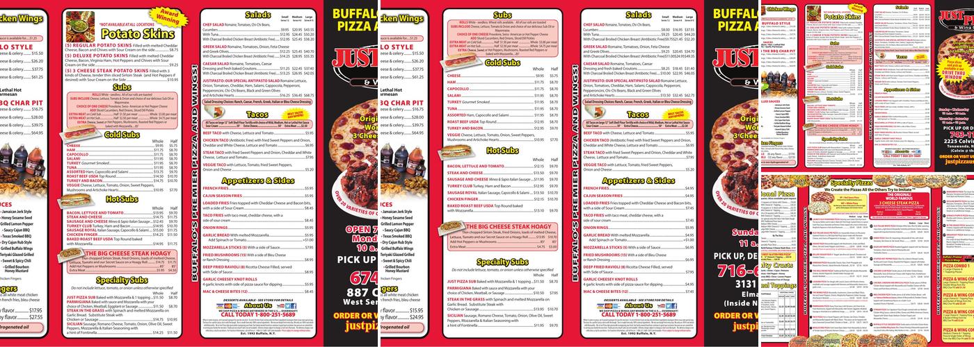 Just Pizza & Wing Co. Menu