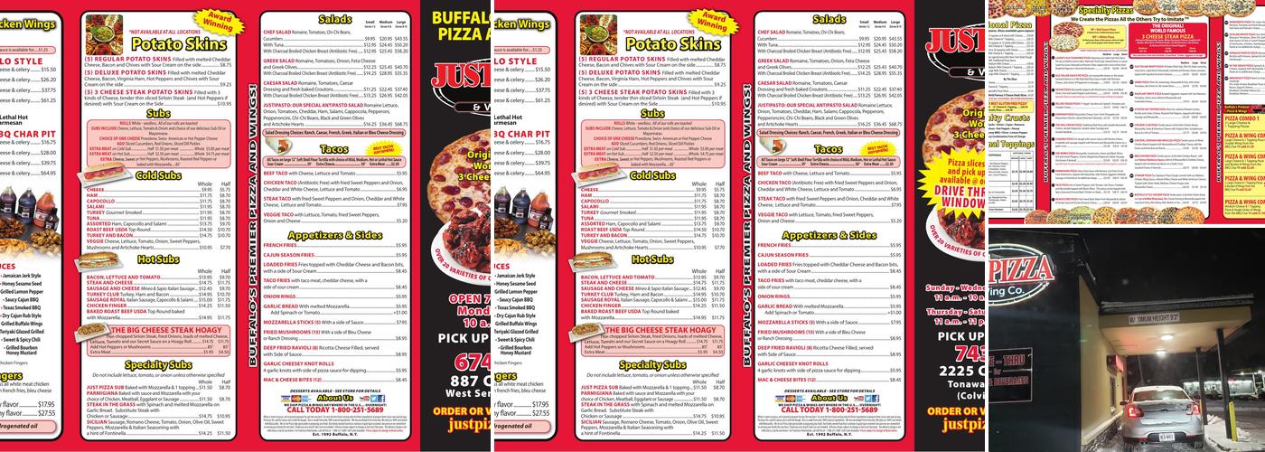 Just Pizza & Wing Co. Menu