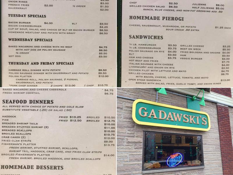 Gadawski's Menu