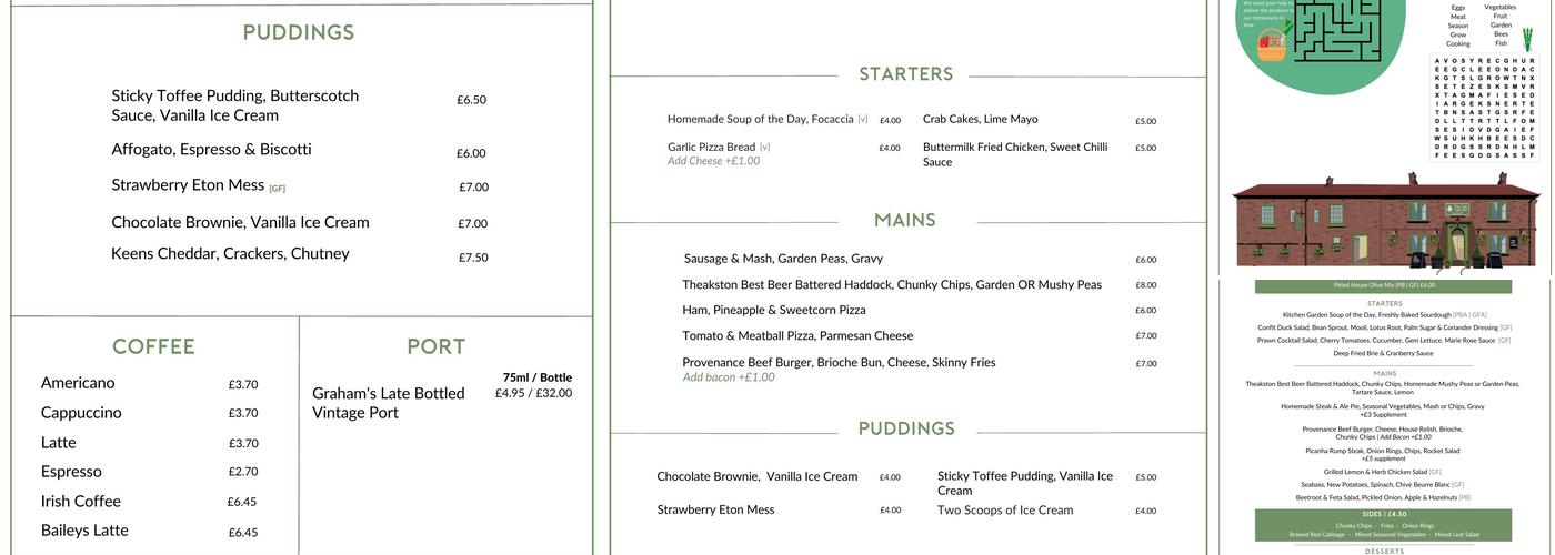 The Oak Tree Inn Menu