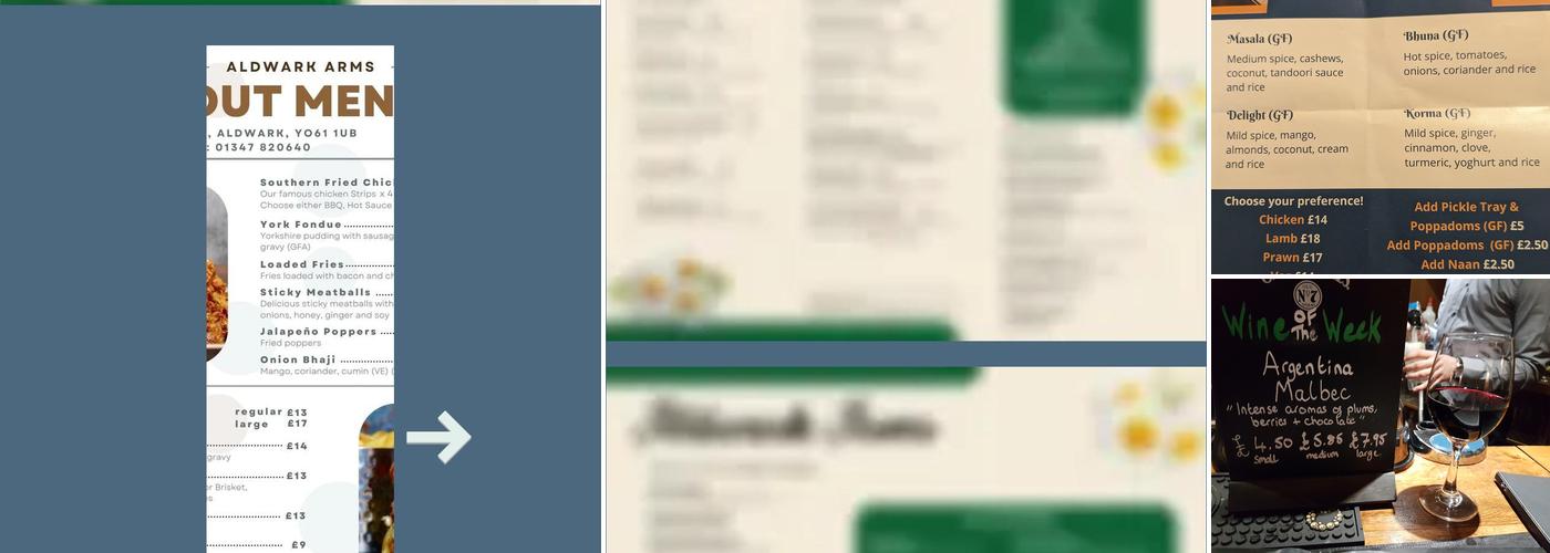 The Aldwark Arms Menu