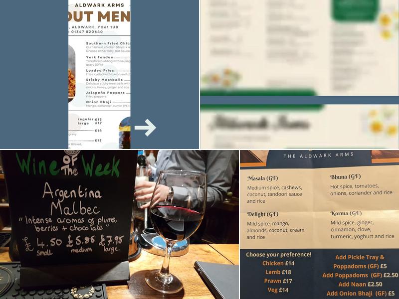 The Aldwark Arms Menu