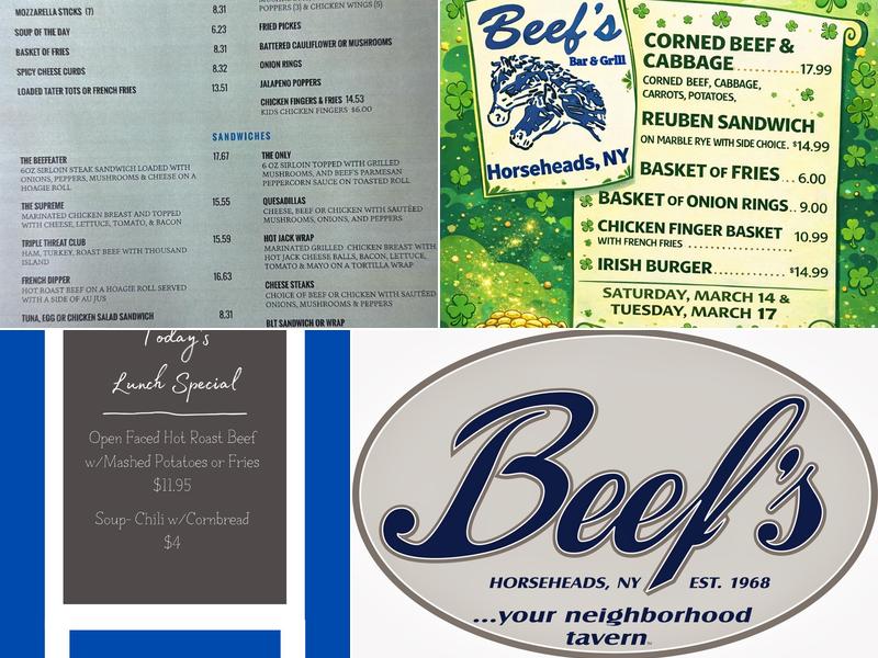 Beef's Menu