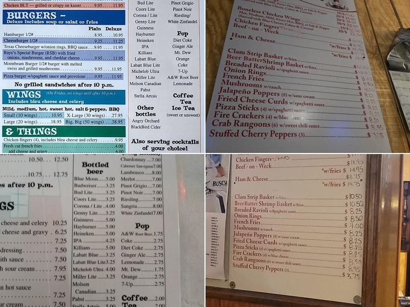 Ray's Diner and tavern Menu