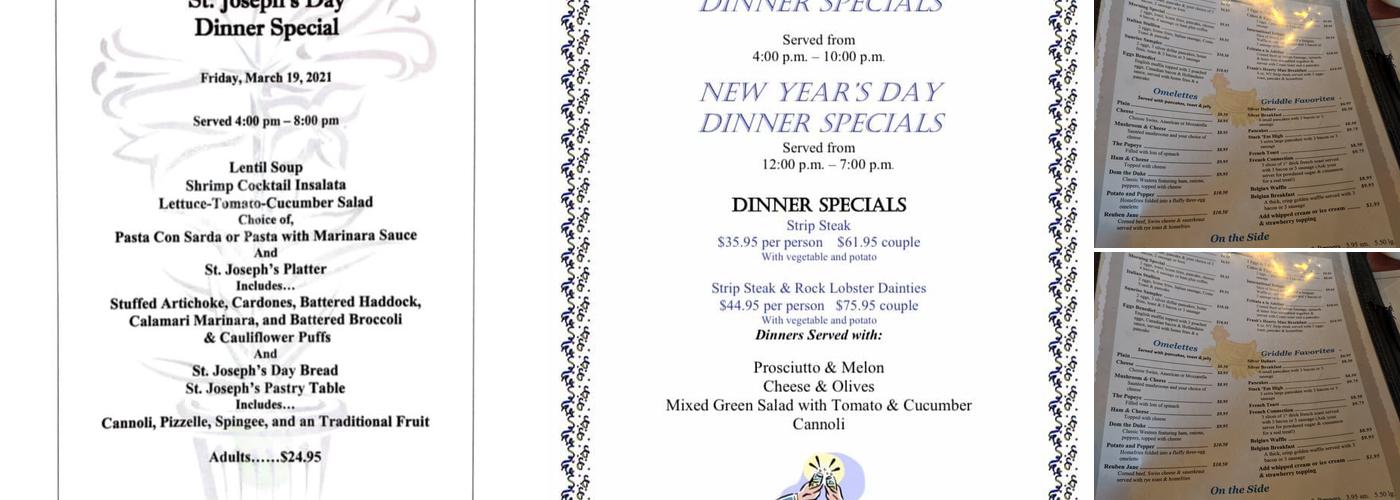 Como at the Airport Menu