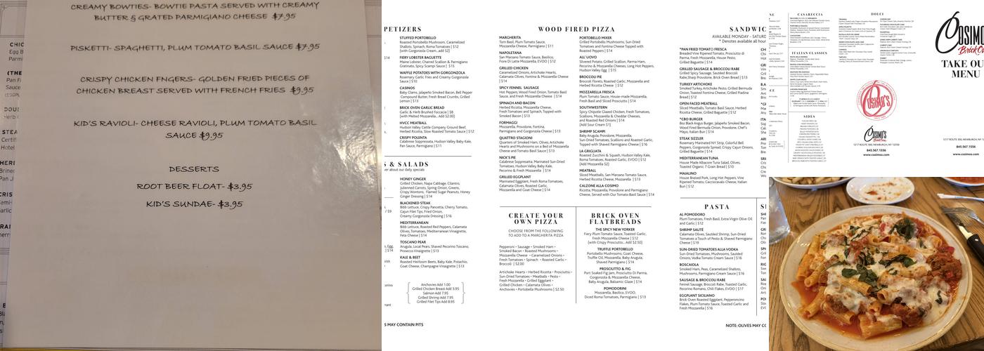 Cosimo's Menu