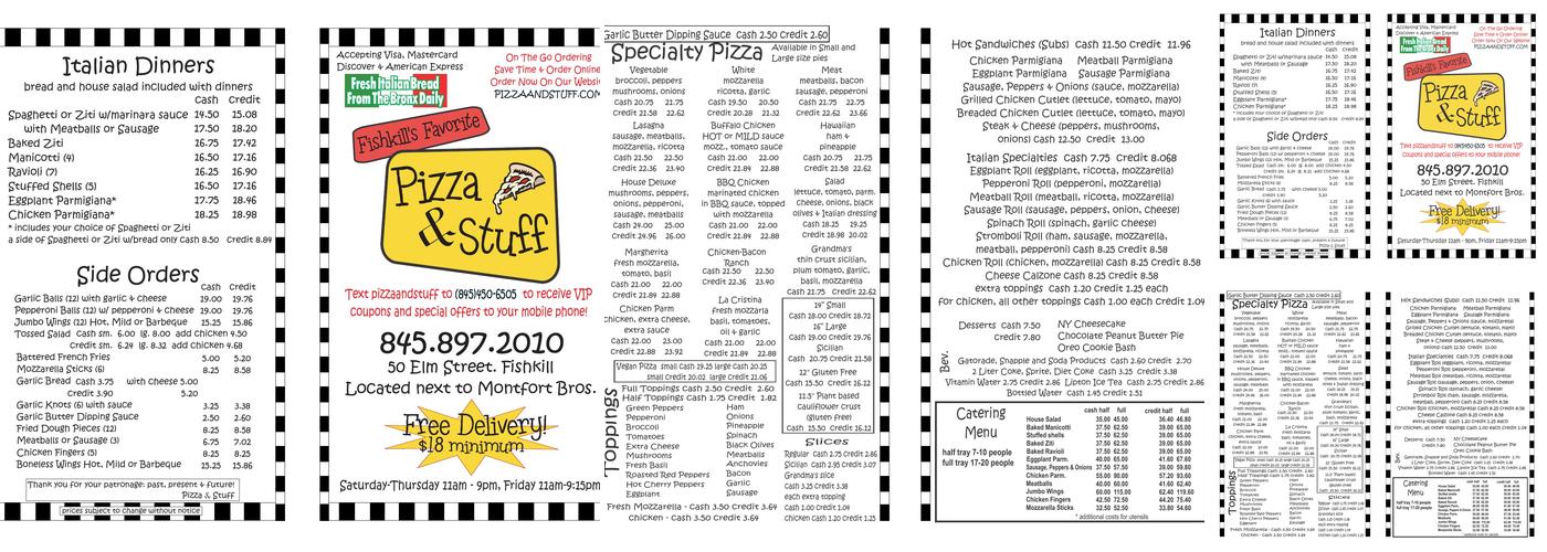 Pizza & Stuff Menu