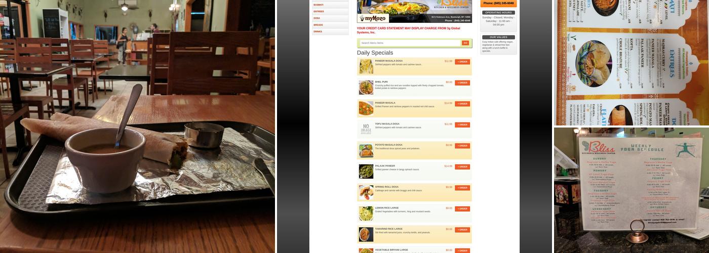 Bliss Kitchen Menu