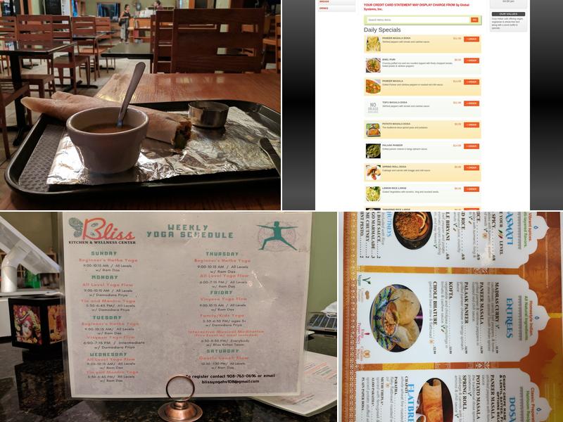 Bliss Kitchen Menu