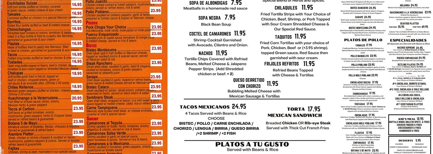 Chilito's Restaurant Menu