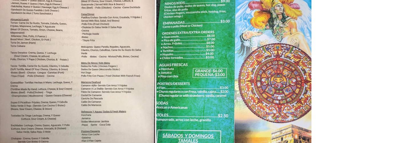 El Paso Los Contreras Menu