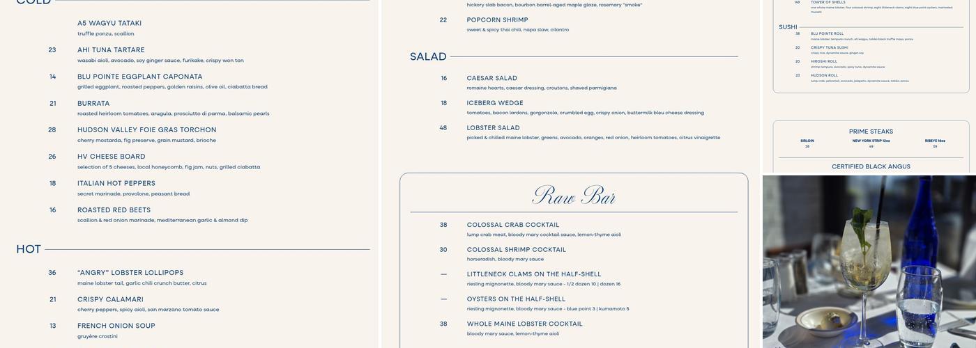 Blu Pointe Menu