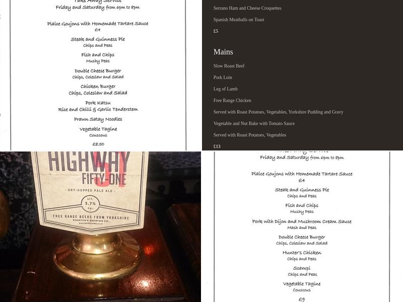 The Lord Nelson Menu