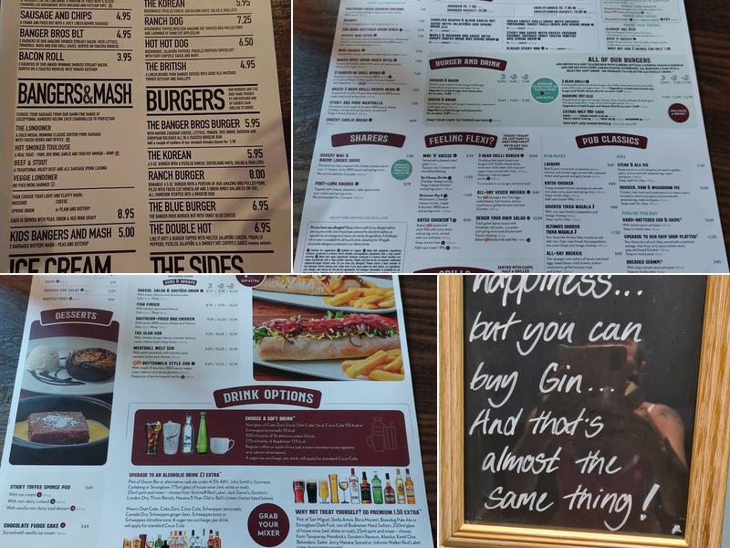 George & Dragon Yarm Menu