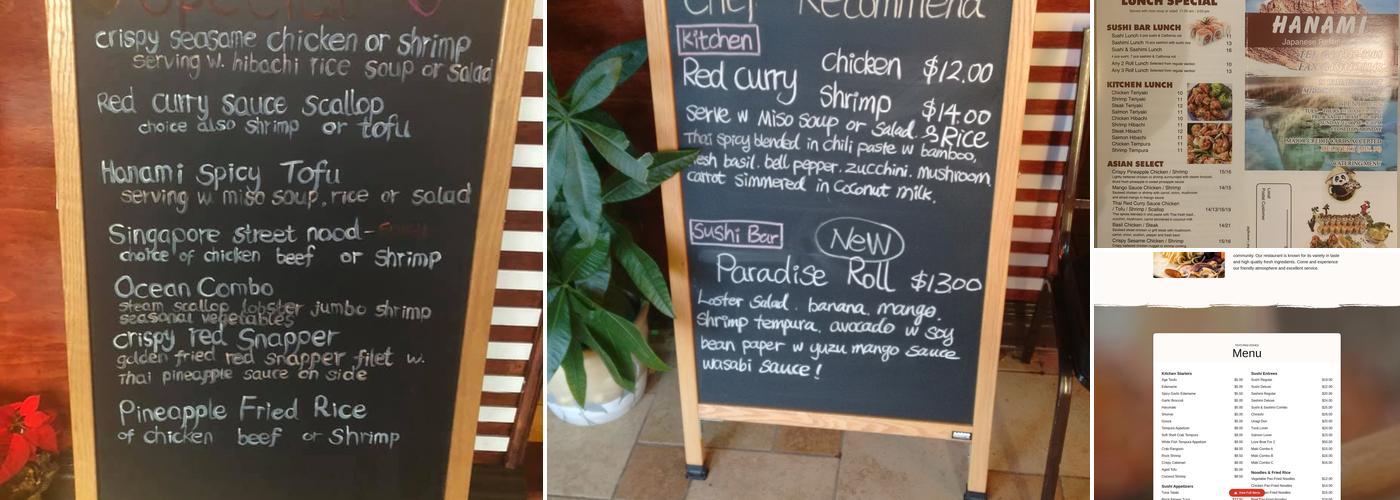 Hanami Japanese Restaurant Menu