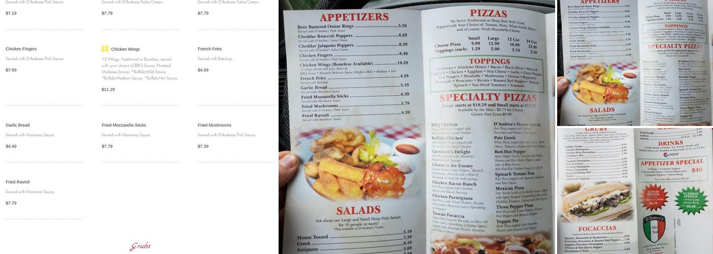 D'Andrea's North Menu