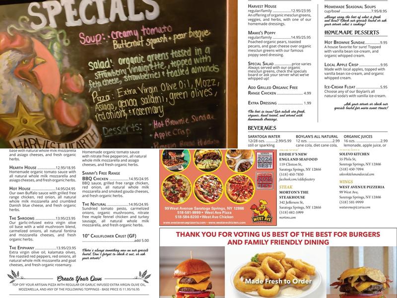 Harvest & Hearth Menu