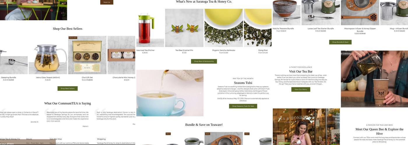 Saratoga Tea & Honey Company Menu