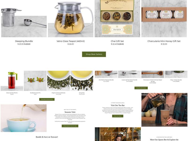 Saratoga Tea & Honey Company Menu