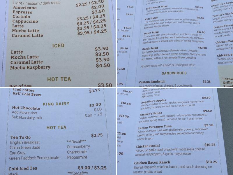 Bread Basket Bakery Menu