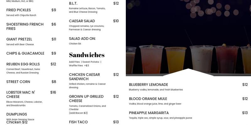 Gaffney’s Menu