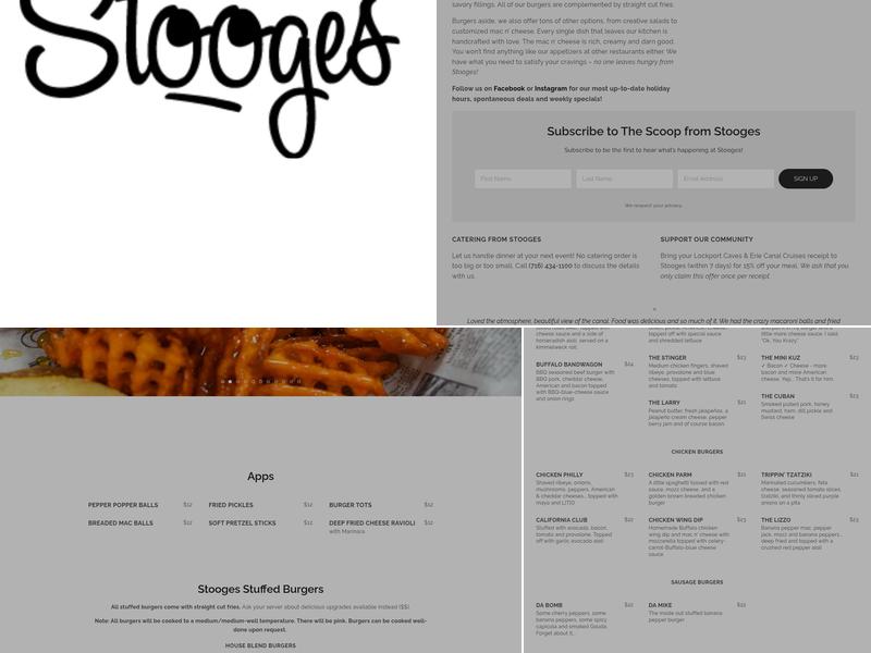 Stooges Menu