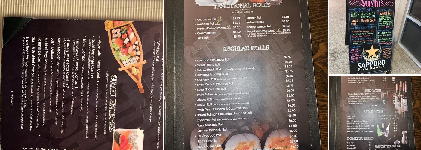 Steak Stone & Sushi Menu