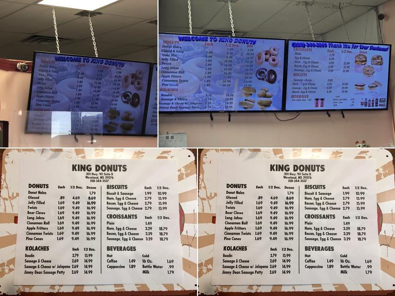 KING DONUTS Menu