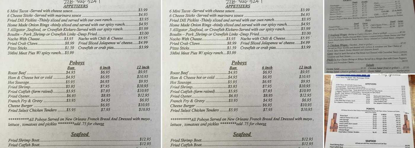 Dockside Menu