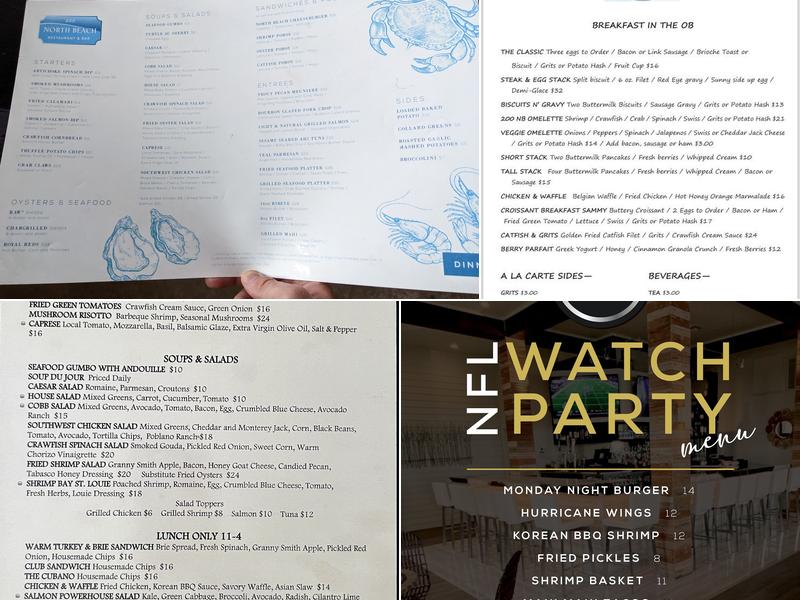 200 North Beach Restaurant and Bar Menu