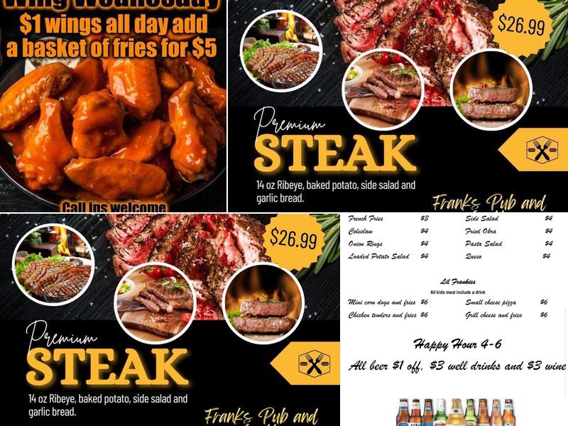 Frank's Pub and Grille Menu